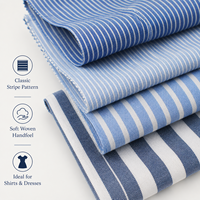 Tissu en poly-coton TC à rayures aspect lin, teint en fil, personnalisé en usine CEDL, à bas prix
