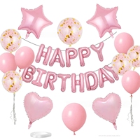 Kit de ballons Joyeux Anniversaire - 27 pièces de ballons en aluminium avec lettres et ballons en latex à confettis pour la décoration de fête