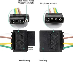 Benutzer definierte 4-polige 18-Gauge-Stecker Buchse Flach draht verlängerung Anhänger Licht Kabelbaum mit Rohs