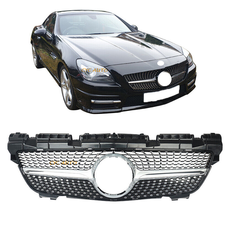 Konforhom Front Grill for Mercedes SLK Class R172 Grille 2012-16 SLK200 SLK250 SLC350 Without Emblem