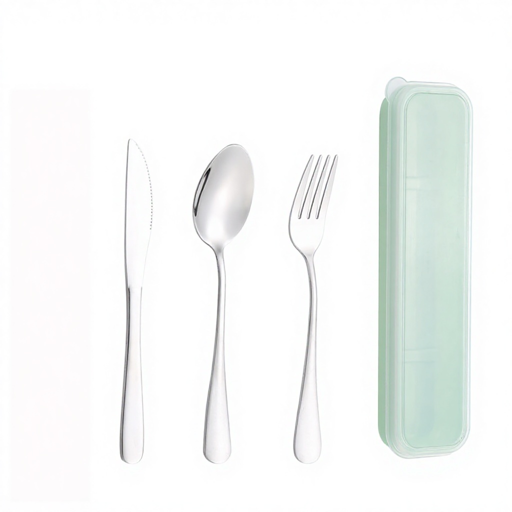Hot b green knife fork spoon set of three