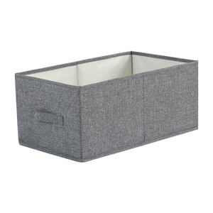 Clothing Organizer <b>Storage</b> <b>Box</b> Rectangle Foldable Washable Solid Color Cotton Linen Fabric <b>Drawer</b> For Wardrobe Closet - Product Image 3