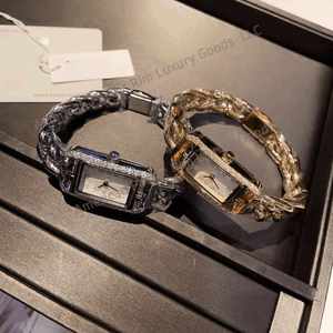 Reloj de Cuarzo Ronda Elegante para Mujer, Marca H, con Cristal de Zafiro, Esfera Cuadrada, Correa de Cuero Italiano, Caja de Regalo con Pedrería - Product Image 1