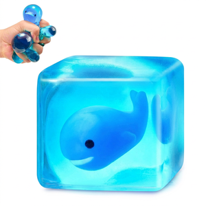 Squishy Stress Cube <b>Fidget</b> Toys for Adults Kids-Glow in the Dark Sensory Soft Toy EVA Material Autism Stress Relief Squeeze Ball - Product Image 1