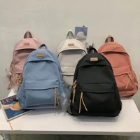 Mochilas Escolares de Gran Capacidad para Niñas, Verano 2022, Bolsa de Viaje Impermeable para Exteriores, Linda Mochila de Nailon para Computadora con Colgante de Peluche