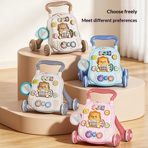 Marche-bébé multifonctionnel 5-en-1 en plastique pour enfants, aide à la marche anti-basculement et anti-jambes en O, pour 0-6 mois - Product Image 2