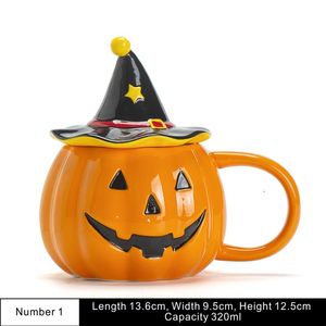 Decoración creativa de <span class=keywords><strong>Halloween</strong></span>, <span class=keywords><strong>taza</strong></span> de agua de linterna de calabaza peculiar, apariencia alta, <span class=keywords><strong>Taza</strong></span> de cerámica linda con tapa, <span class=keywords><strong>taza</strong></span> - Product Image 6