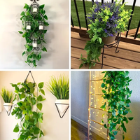 Plantes vertes simulées Tenture murale vignes, petites vignes vertes, feuilles vertes artificielles, vignes, lierre, feuilles en plastique