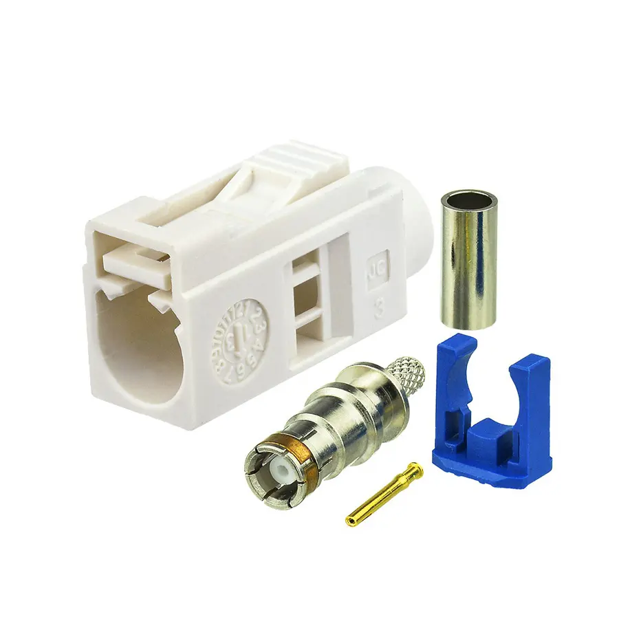 White Fakra B Connector for RG174 RG316