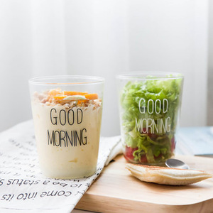 Tazza in Vetro Borosilicato Soffiato a Mano con Design 'Good Morning' in Nero, Bianco e Oro per Colazione e Caffè - Product Image 4
