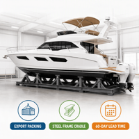 Yacht Flybridge de 33 pieds avec climatisation, 3 chambres avec salles de bain privées, deux moteurs hors-bord Yamaha de 300 CV, coque en fibre de verre, réservoir de carburant de 800 L, capacité de 12 personnes