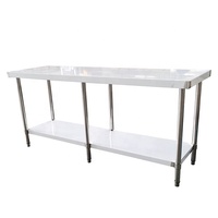 Table de travail de cuisine à six pieds, table de travail en acier inoxydable, grande taille, table de travail de restaurant, équipement de cuisine en acier inoxydable