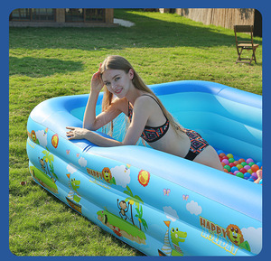 Hình chữ nhật PVC kích thước lớn hồ bơi cho trẻ em và người lớn mùa hè ngoài trời Mặt đất Hồ bơi bơm hơi - Product Image 4