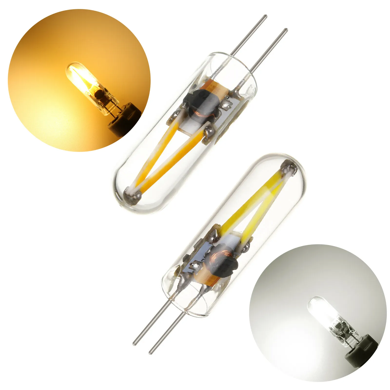 Mini G4 COB LED Filament ışık ampul 3W 12V yerine 15W halojen lambalar cam kapak AC/DC 12V 200LM sıcak beyaz, soğuk beyaz