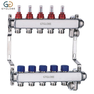 Intelligent professioneel roestvrijstalen manifold slimme flowmeter modern hydronisch vloerverwarmingssysteem automatische ontluchting - Product Image 2