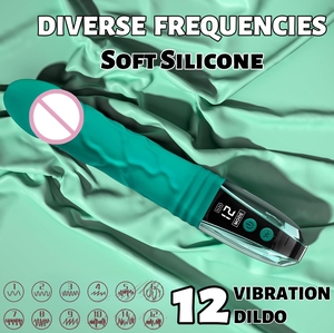 Vibratore di Alta Qualità con 12 Modalità di Vibrazione per Donne, Dildo con <span class=keywords><strong>Ricarica</strong></span> Magnetica e Schermo LCD, Giocattoli Sessuali per Donne - Product Image 2