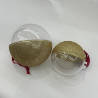 Boules de Noël en plastique transparent semi-pailletées de 8 cm et 10 cm, incassables, décorations suspendues pour sapin de Noël