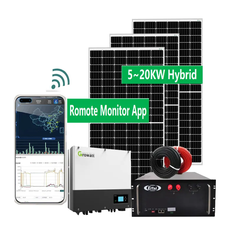 Long Warranty 20kw 10kw 5kw Catl Battery Cell Hybrid 1 Phase Complete Solar Panel Energy System