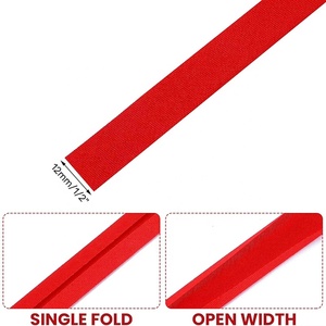 เทปผ้าทวิลลายทางคุณภาพสูงจากโรงงานโดยตรง ขนาด 12 มม. <span class=keywords><strong>1</strong></span>/2 นิ้ว แบบพับเดี่ยว 100% โพลีเอสเตอร์ 10 สี แต่ละสี 18 หลา สำหรับเย็บขอบ - Product Image 2