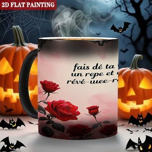 Modern Home Tabletop <b>Mug</b> Frosted Black 11oz Ceramic <b>Heat</b> Activated Color <b>Changing</b> Coffee Cup - Product Image 6