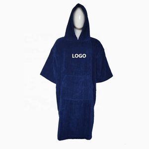 100% algodón exterior terciopelo interior Terry playa suave toalla <span class=keywords><strong>Surf</strong></span> <span class=keywords><strong>Poncho</strong></span> toalla Sudadera con capucha - Product Image 2
