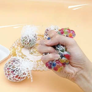 Unisex Squeeze Ball Anti-Stress Decompression Toy Fun and Stretchy Rubber <b>Squishy</b> Grape Mesh Ball for Stress Relief - Product Image 3