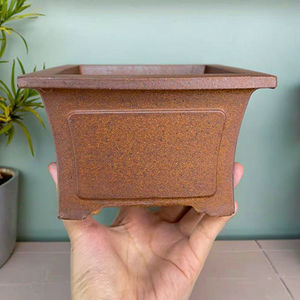 Mini pots à plantes en céramique d'intérieur, style Yi Xing, sculptés à la main, en forme de souche d'arbre, pour jardin, pot à fleurs, cuits au <span class=keywords><strong>bois</strong></span>, drainage respirant - Product Image 2