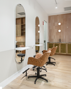 Poltrona da Barbiere in Stile Vintage con Dettagli in Legno Marrone Scuro, Sedia per <span class=keywords><strong>Parrucchiere</strong></span> e Lavatesta per Salone di Bellezza - Product Image 5