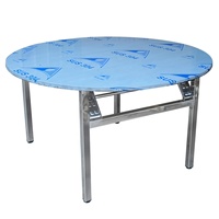 Table Ronde Moderne Pliable en Acier Inoxydable pour Mobilier d'Intérieur/Extérieur, Mariages, Banquets et Événements