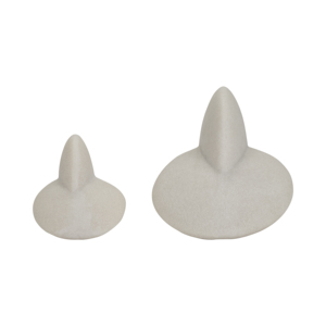 Set di due sculture decorative astratte bianche, opere d'arte moderne per la decorazione di casa, soggiorno, ufficio, mensola, camera da letto - Product Image 1