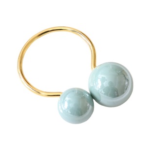 Stock all'ingrosso nuovo <span class=keywords><strong>Tiffany</strong></span> blu a forma di U portatovagliolo con fibbia per tovaglioli di perle - Product Image 1