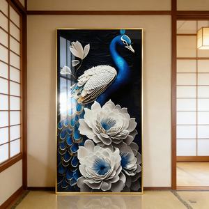 Décoration de salon de luxe, art mural personnalisé, vente chaude, peinture en porcelaine de cristal HD imprimée, peintures murales LED personnalisées - Product Image 5