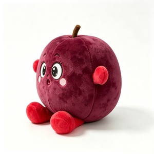 Peluche de fruta personalizado, lindo peluche de ciruela, peluche de ciruela morada, juguete de peluche de ciruela, peluche de fruta redondo - Product Image 3