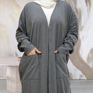 1997# Discount Fashion Winter Coat <b>Thick</b> Polyester Women Batwing Sleeves With Front Pockets Warm Autumn Winter <b>Cardigan</b> Abaya - Product Image 2