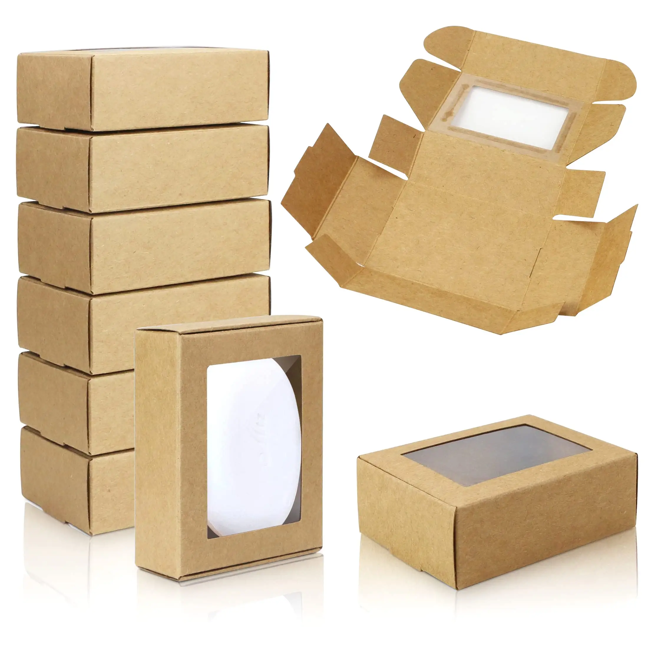 Kotak kertas khusus untuk hadiah anak-anak kotak hadiah kertas tisu dengan tutup bening