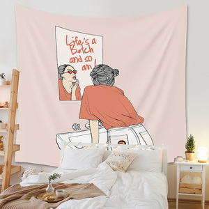 Home Decor Polyester Print Einfache abstrakte Wand kunst Tapisserie für Frauen Mädchen Zimmer Wohnheim Apartment - Product Image 5