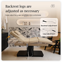 Table de massage électrique multifonctionnelle à 3 moteurs, lit de soin médical de luxe, chaise de beauté pour salon