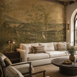 Papier peint <span class=keywords><strong>mural</strong></span> décoratif moderne imprimé paysage jungle en liège naturel, résistant à l'humidité, pour salon et fond de chambre d'hôtel - Product Image 5
