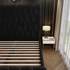 Lit rembourré en cuir avec rangement double, tête de lit haute, lit simple, double, luxe, <span class=keywords><strong>matrimonial</strong></span>, king size, lit à vérin à gaz, échantillon gratuit - Product Image 5