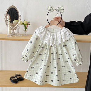<span class=keywords><strong>Elegante</strong></span> Tutina per Neonata con Colletto in Pizzo e Maniche Lunghe, con Fascia per Capelli con Fiocco, per Bambine, per Uso Quotidiano, Feste e Vacanze - Product Image 6
