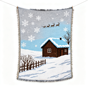 Jeté de canapé en jacquard tissé personnalisé à motif <span class=keywords><strong>neige</strong></span>, pour extérieur et climatisation, couverture individuelle, <span class=keywords><strong>tapisserie</strong></span> murale - Product Image 1