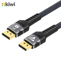 Cable DP a DP de Alta Velocidad NKIWI, 48 Gbps, Par Trenzado, PVC Trenzado, para PS5, Laptop, HDTV, Computadora, HDCP, HDR, 4K, 120Hz