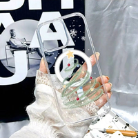 Nouvelle Coque de Téléphone pour iPhone 17 16 15 Pro Max avec Motifs de Dessins Animés, Rubans Colorés, Sapins de Noël, Petites Lumières et Étoiles, et Impression à Grands Pores