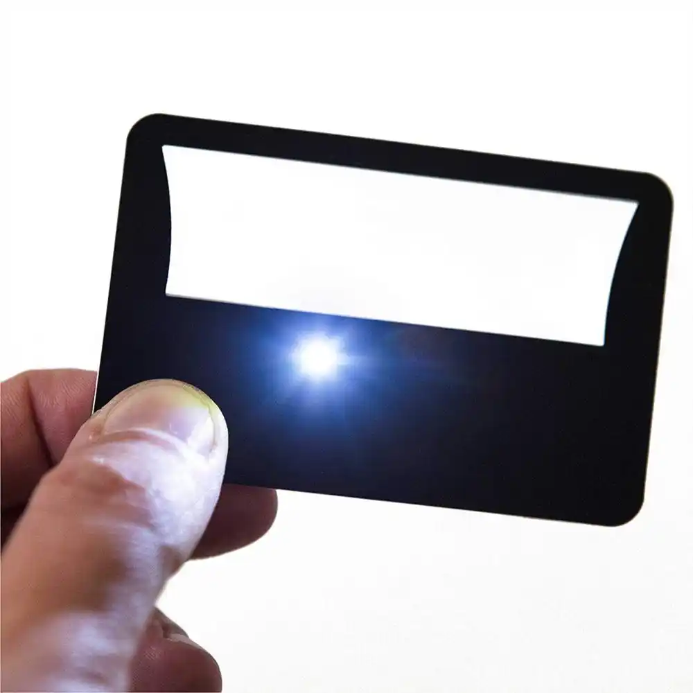 ขนาดบัตรเครดิต Lighted 3X แว่นขยายสำหรับการอ่าน,แว่นขยายที่มีแสง/สว่างแว่นขยาย