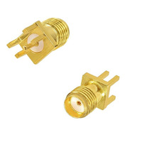 Conector RF de ángulo recto RF2-03E-T-00-50-G para soldadura DC, hembra, 50 ohmios, de cobre y latón, compatible con montaje a través de orificio