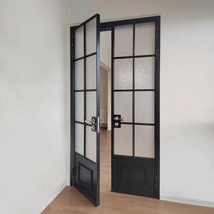 Puerta Francesa de Aluminio con Doble Bisagra y Rejilla, Vidrio Personalizado, Cerradura de Seguridad, Puertas Abatibles para Interiores de <span class=keywords><strong>Casa</strong></span> - Product Image 5