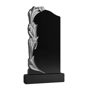 Custom Size Cemetery Monuments Natural Black Granite Headstones for Grave