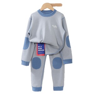 Atacado Crianças Meninos Meninas Outono e Inverno Casa Térmica de duas peças Sem Costura Dupla Face Pijama Underwear Conjuntos - Product Image 5