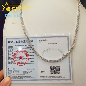 Gioielli Raffinati, <span class=keywords><strong>Collana</strong></span> Tennis Hip Hop in Oro 10K Personalizzata 4mm <span class=keywords><strong>con</strong></span> Diamanti Moissanite VVS - Product Image 1