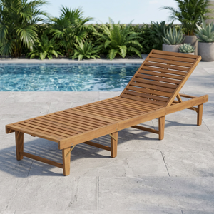 Chaise longue en bambou et teck moderne, résistante aux UV, faite à la main, pliable, pour l'extérieur, durable, écologique, élégante, vente en gros - Product Image 4